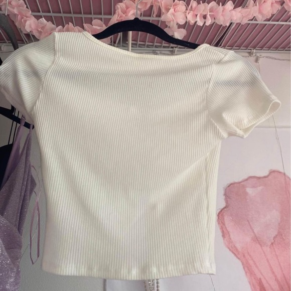 Rhinestone Chain Lace Up Top - Picture 2 of 2